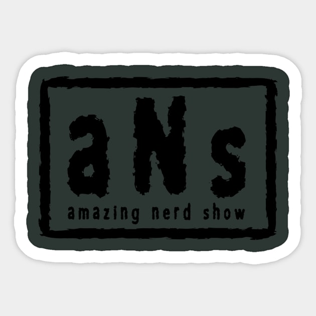 The Amazing Nerd Show ANS Black Logo T-Shirt Sticker by The Amazing Nerd Show 